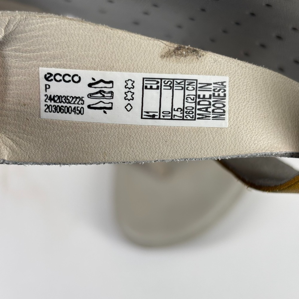 ECCO Flash Women's 10 Merigold/Rose/Gray Leather T-Strap Slingback Thong Sandals - Picture 16 of 16